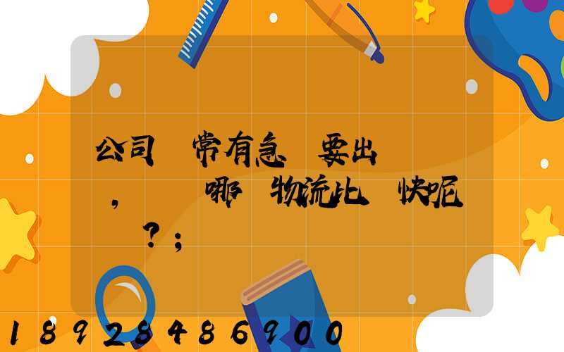 公司經常有急貨要出，請問哪個物流比較快呢？